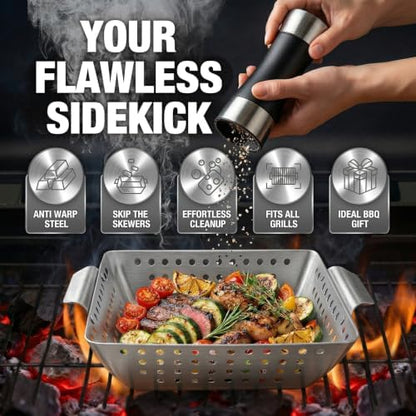 3 Piece Stainless Steel Grill Basket Set - Image 4
