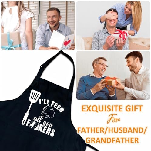 Funny Aprons For Men, Father's Fathers Day Kitchen Gifts For Dad Father Daddy - Image 5