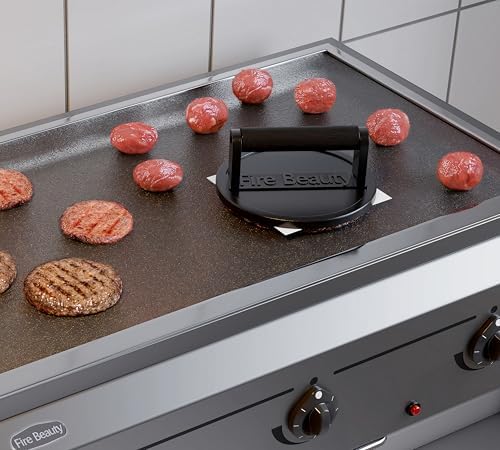 Fire Beauty 6.5 Inch Pre-Seasoned Cast Iron Burger Press by FireBeauty