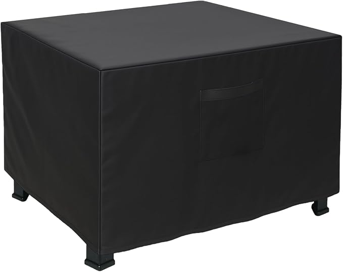 Fire Pit Cover Square for 28 Inch Fire Pit Table, Waterproof Outdoor Fire Pit cover with Air Vent and Drawstring, Tear Resistant Oxford Fabric Fit for 25-28 Inch Fire Pit Table