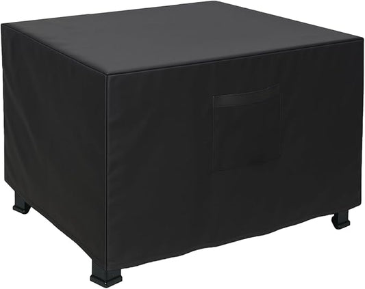Fire Pit Cover Square for 28 Inch Fire Pit Table, Waterproof Outdoor Fire Pit cover with Air Vent and Drawstring, Tear Resistant Oxford Fabric Fit for 25-28 Inch Fire Pit Table