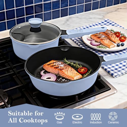 12 Inch Nonstick Deep Frying Pan Skillet - Image 2