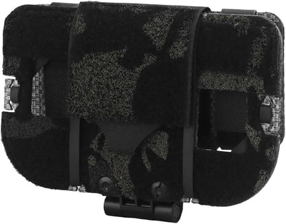 Let Me Be Airsoft Plate Carrier Molle Phone Carrier Outdoor Lightweight Navigation Board，Wide Angle Foldable Phone Holder Chest Rig Hovering Mount Tactical Vest Accessory (Black Camouflage)