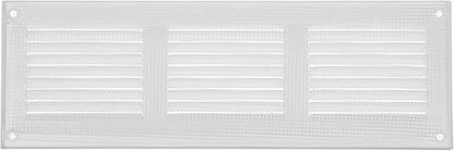 Repa Market 5-Pack 12x4 Inch Air Vent Cover/White Galvanized Steel Louvered Grill Cover with Mesh Screen/Wall or Ceiling Vent/Durable Flush Mount HVAC Register for Indoor and Outdoor Ventilation