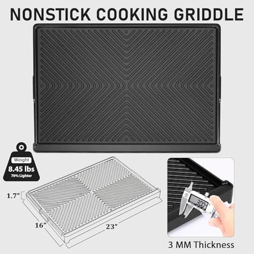 Utheer 23 x 16 Inch Cast Iron Aluminum Griddle - Image 2
