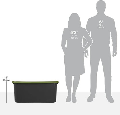 (2 Pack) 30 Gallon Plastic Storage Bin – Full-Grip Handles, Easy-Carry Stackable Heavy Duty Organizer for Home, Garage, Closet & Dorm (Gray & Green)