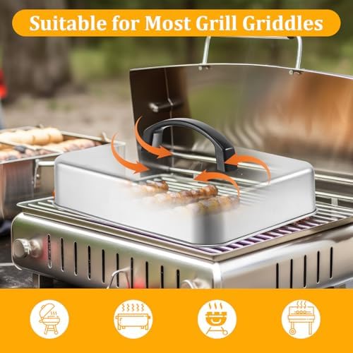 2pcs Rectangular Basting Cover, Stainless Steel Cheese Melting Dome Basting - Image 4