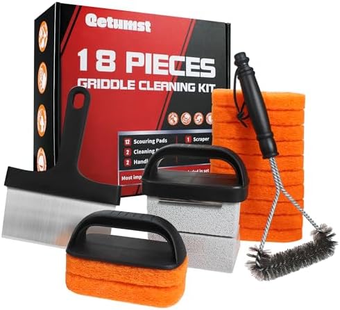Griddle Cleaning Kit for Blackstone, Scour Pads, Grill Brush 18Pcs by AStarterKitforAnyGriller