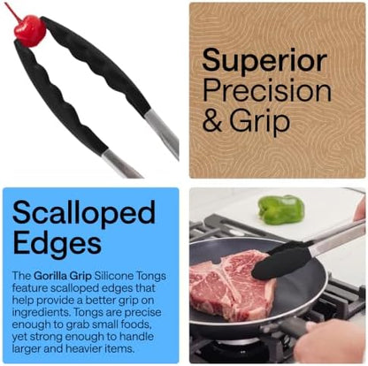 GORILLA GRIP Stainless Steel Kitchen Tongs - Image 3
