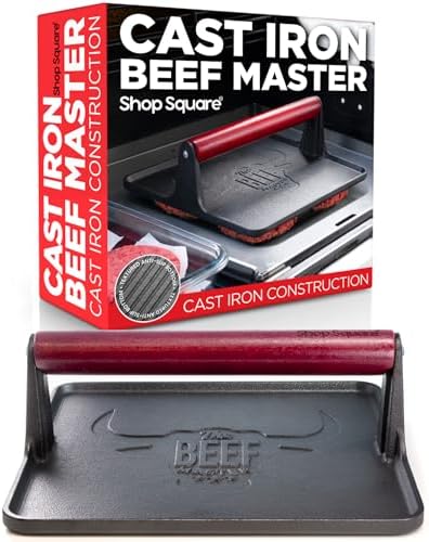 The Beef Master Cast Iron Grill Press by ShopSquare