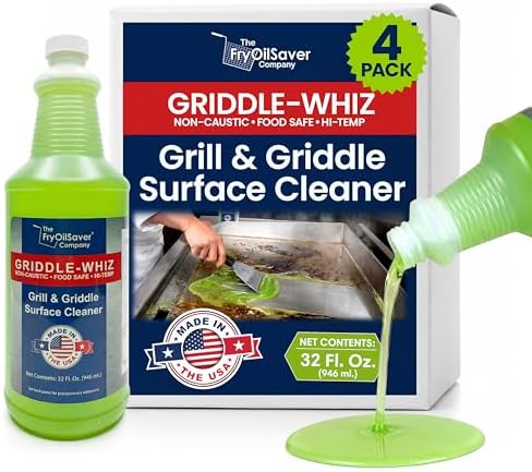 Flat Top Griddle Cleaner, Non-Caustic, Made In USA, 4x 32 Fl Oz by THEFRYOILSAVERCOMPANY