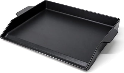 Criditpid Universal Large Cast Iron Cooking Griddle with Extra High Sidewalls for Gas Grills, Charcoal, 20 Inch Blackstone Griddle Pan Griddle Flat Top Grill Plate for 4 Burner Range Oven, 23" x 16"