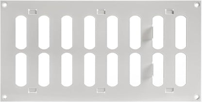 Repa Market 12" x 6" Inch (Outer Dimensions) White Adjustable Air Vent Cover - Galvanized Steel HVAC AC Vent Cover Register - Wall, Ceiling Vent Covers, Toe Kick Vent Cover - Return, Intake Air Grille