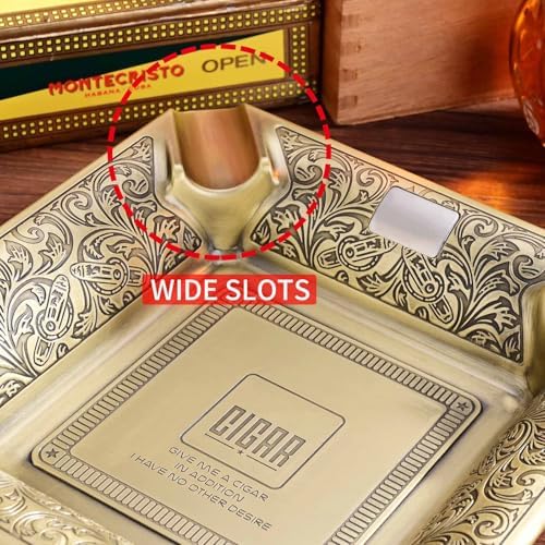 Cigar Ashtray 4 Slots Metal Large Cigarettes Ashtray - Image 4