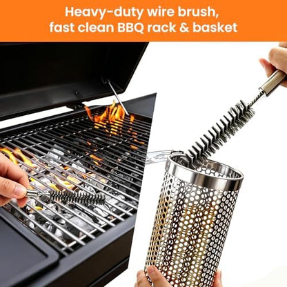 2 PCS Rolling Grill Baskets for Outdoor Grill, Stainless Steel Veggie Grill - Image 5