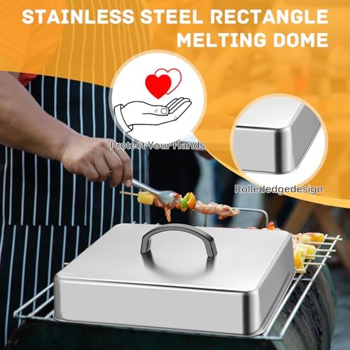 Reallnaive 4 Pcs 13 x 11 Inch Rectangular Basting Cover Stainless Steel Cheese - Image 2