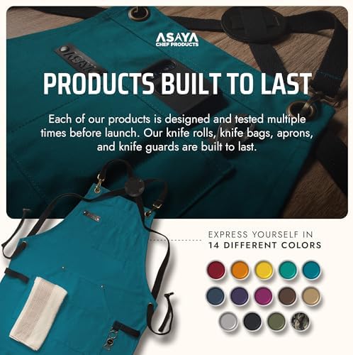Asaya Chef and BBQ Apron with Bottle Opener and Hand Towel - 10oz Cotton Canvas - Image 6
