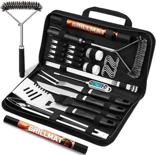 RINPIR 31Pcs Stainless Steel BBQ Grill Accessories & Tools Set by RINPIR
