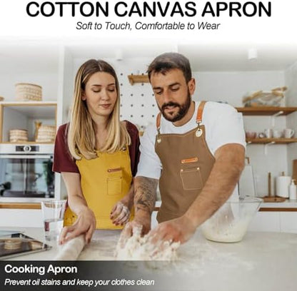Genixart Chef Apron Men Women, Kitchen Aprons Cooking, BBQ - Image 2