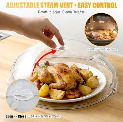 12" Clear Microwave Splatter Cover Integrated Handle BPA Free - Image 6