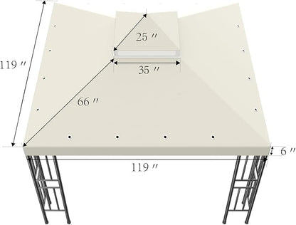 Sumfaller 10x10 FT Gazebo Replacement Canopy Top Cover | Double Tiered Canopy - Image 6
