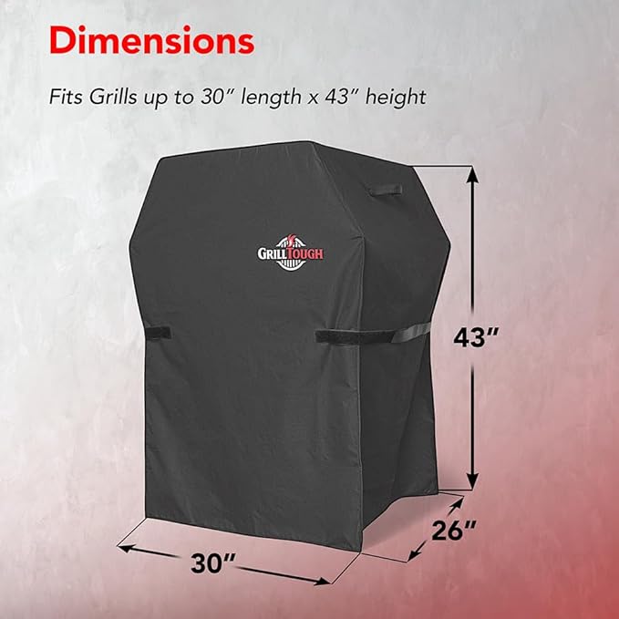 Heavy Duty BBQ Grill Cover for Outdoor Grill, 30 Inch – Waterproof, Weather Resistant, UV & Fade Resistant with Adjustable Straps – Gas Grill Cover for Weber, Charbroil, etc. Charcoal