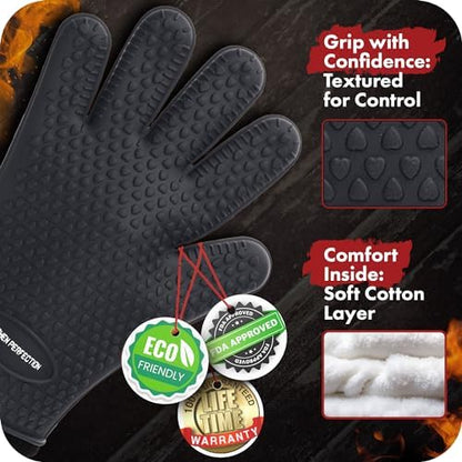 KITCHEN PERFECTION S Silicone Smoker BBQ Gloves - Image 4