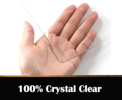 24x60 Inch Glass PVC Tablecloths Clear Table Liner Protector Eco Screen Protective Desk Blotter Mat Cover Waterproof Wipeable Tablecloth Roll Easy Clean Vinyl Dining Coffee Tabletoper Protection Pad