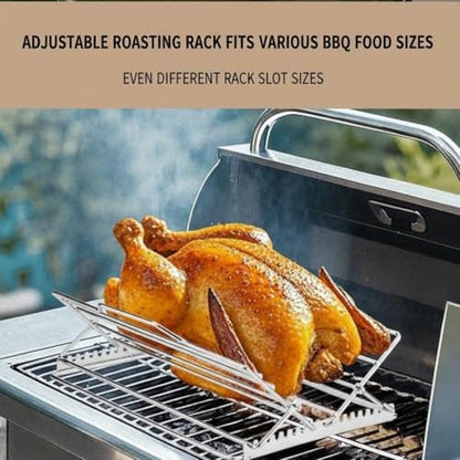 Adjustable V-Shaped Chicken Roasting Rack - Image 3