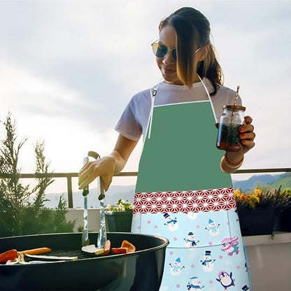 Penguin Kitchen Aprons with Utility Pockets Women Funny Adjustable Bib Baking - Image 2