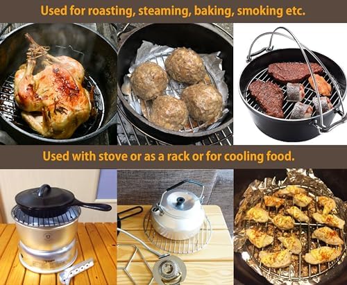 CAMPINGMOON 2pcs Round round cooling rack 304 Stainless Steel Cooking Grid Grill - Image 5