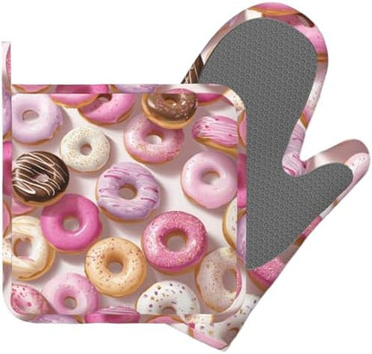 Groovy Donuts Oven Mitts and Pot Holders Sets Silicone Kitchen Mitts Potholders by Unknown