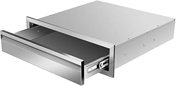 Outdoor Kitchen Drawers, Box Frame Style Flush Mount BBQ Drawer w/Stainless Steel Handle, BBQ Island Drawers For Patio Grill Station,Single Drawer