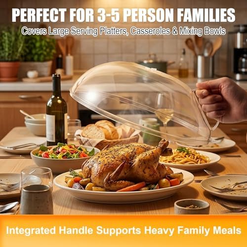 12" Clear Microwave Splatter Cover Integrated Handle BPA Free - Image 4