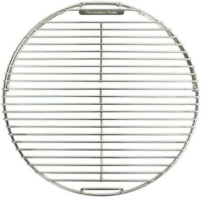 SnS Grills EasySpin Charcoal Grill Cooking Grate, 304 Stainless Steel, Large Hinged Opening, Perfect for 2-Zone Cooking, Replacement Grate Compatible with Weber & Other Grills - 18” Inches