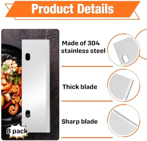 8-Pack 6" Grill Scraper Blades Replacement - Image 3