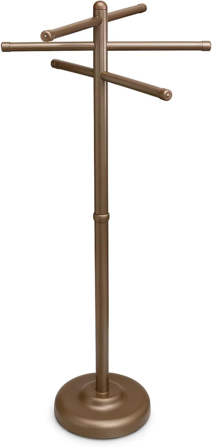 Portable Pool Towel Rack – Rustproof PVC Bars Portable Outdoor Towel Drying Rack in Bronze – Ideal Outdoor Drying Stand for Pool Towels, Beach Towels & Wet Swimwear