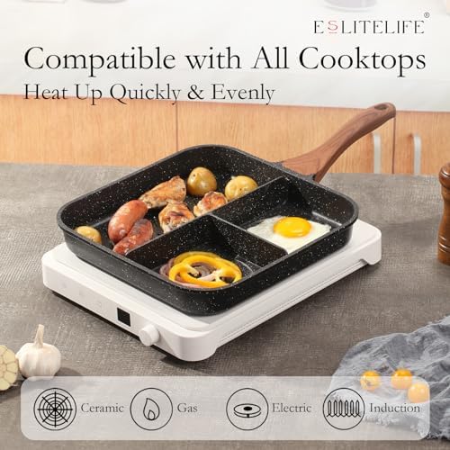 ESLITE LIFE Nonstick Divided Grill Pan - Image 4