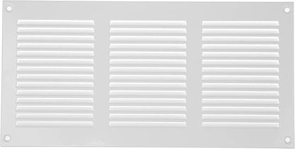 Repa Market 2-Pack 12x6 Inch Air Vent Cover/White Galvanized Steel Louvered Grill Cover with Mesh Screen/Wall or Ceiling Vent/Durable Flush Mount HVAC Register for Indoor and Outdoor Ventilation
