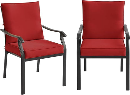 LVUYOYO Outdoor Patio Dining Chairs Set of 2, Metal Stackable Chairs Set by LVUYOYO