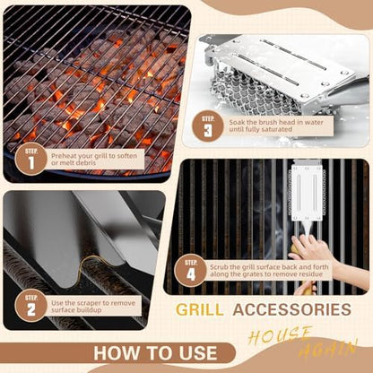 HOUSE AGAIN Grill Brush and Scraper Bristle Free - Image 5