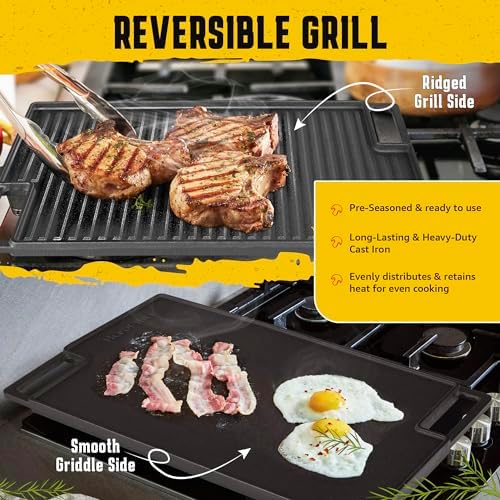 HeroFiber Cast Iron Reversible Grill/Griddle Set - Image 3