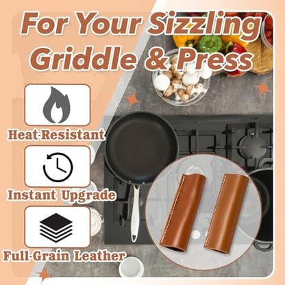 2 Pcs Full Grain Leather Handle Covers - Image 3