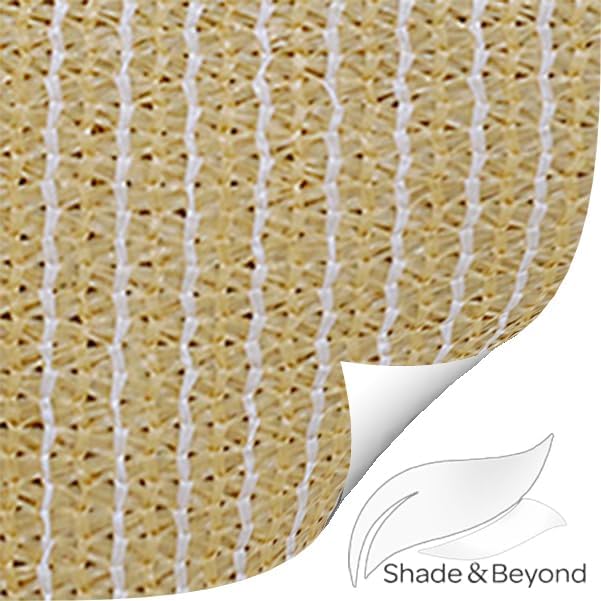 Shade&Beyond Rectangle Sun Shade Sail 08'X10' Permeable Canopy Beige - Image 8