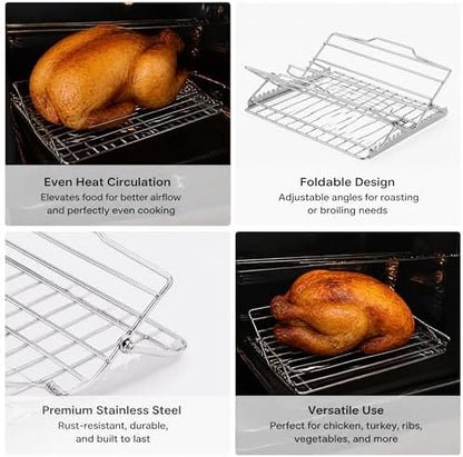Adjustable V-Shaped Chicken Roasting Rack - Image 6