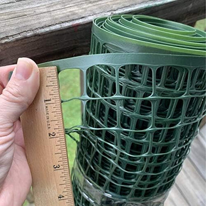 BOEN Garden Fence Temporary Barrier Outdoor Fence for Dog, Rabbit or Deer, Garden Netting Plastic Mesh Plant Protection (4' x 75', Green)