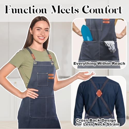 Chef Cotton Canvas Apron for Men Women - Image 3