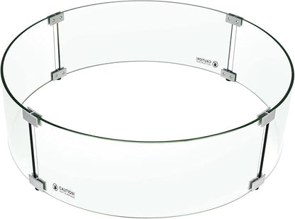 Holy Fire 23" x 6" Round Fire Pit Glass Wind Guard Clear Tempered Glass Flame Protective Pane Wind Resistant - Fits 19” Round Fire Pit Burner Pans
