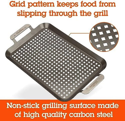 Camerons BBQ Grill Topper Non-Stick Grilling Pans, 2 Pack - Image 5