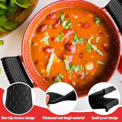 4 Pack Silicone Hot Handle Holder Cover Cast Iron Handle Cover Silicone Pot - Image 4